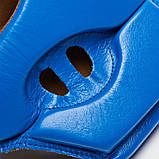 Шолом боксерський для змагань шкіряний Leone Contest Blue S синій, фото 7