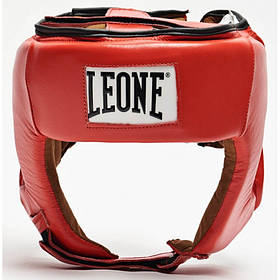 Шолом боксерський для змагань шкіряний Leone Contest Red L червоний