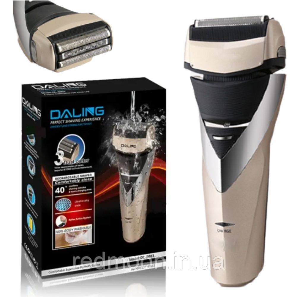 Електрична бритва Daling DL-8003 / Бездротовий шейвер з USB / Акумуляторна триммер-бритва, фото 1
