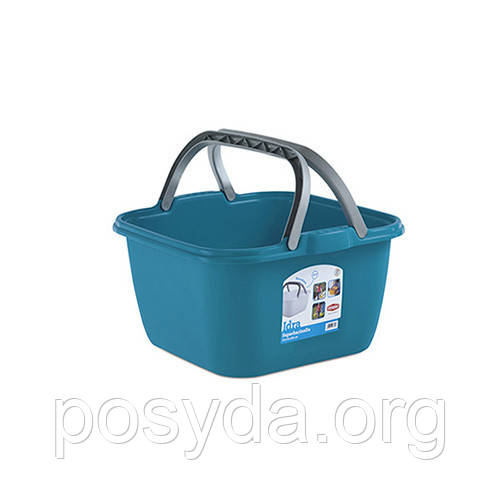 Кошик IDRA з ручками 13л, квадрат, бірюзовий (PR129S/1)