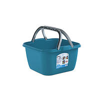 Кошик IDRA з ручками 13л, квадрат, бірюзовий (PR129S/1)
