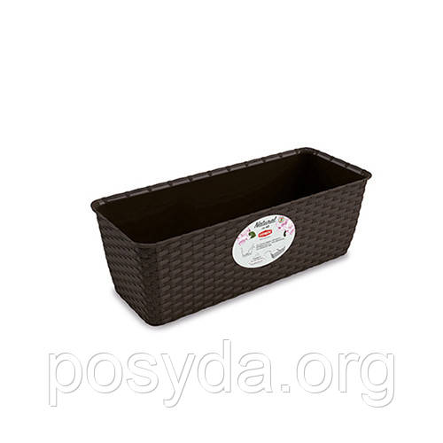 Вазон прямокутний Stefanplast Natural з автополивом 40 см (73701), фото 1