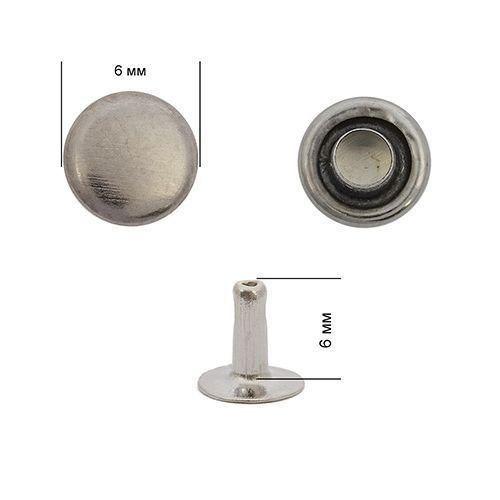 Холнітен метал 6 мм двосторонній колір нікель сірий Туреччина, фото 1