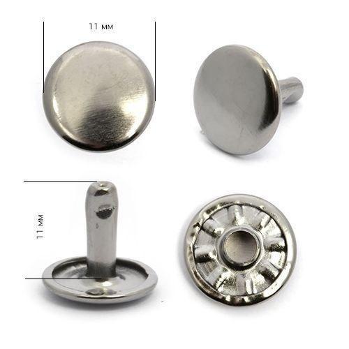 Холнітен метал 11 мм двосторонній колір нікель сірий Туреччина, фото 1