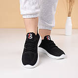 Кросівки жіночі чорні літні сітка легкі (Бж-222ч), фото 3