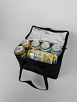 Термосумки для пикника черная 5л. Термо сумки для напитков 8 банок вмещается. Компактная вместительная сумка
