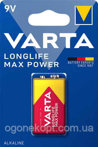 VARTA LR9V.6LR61.Max Power alkaline крона, фото 1