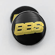 Ковпачки (заглушки) в литі диски BBS 60 мм. Чорний з золотими буквами, фото 3
