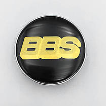 Ковпачки (заглушки) в литі диски BBS 60 мм. Чорний з золотими буквами, фото 4