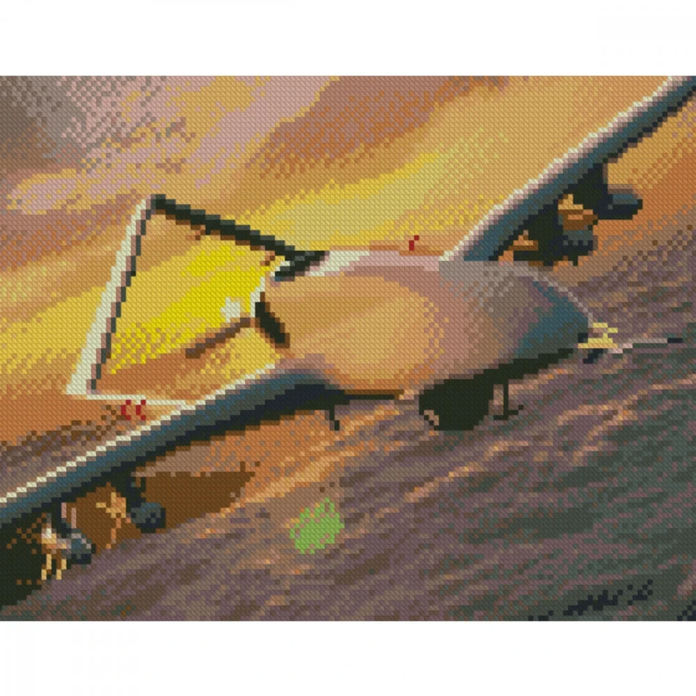 Алмазна мозаїка Патріотична Байрактар серед хмар 30х40 см Strateg (HX494)