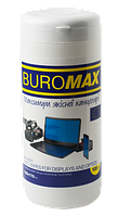 Салфетки влажные Buromax 100шт для чистки экранов, мониторов и оптики