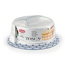Переноска для торта TOSCA d.37 біло-синя (55851)