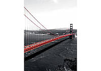 Флізелінові фотошпалери спальня 184x254 см Архітектура Міст Золоті Ворота США (154V4A)+клей