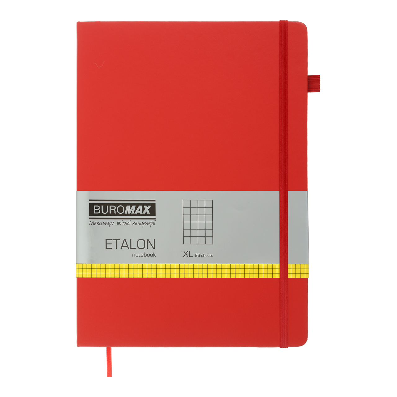 Книга записна Buromax Etalon 210*295мм 96 аркушів у клітинку обкладинка штучна шкіра червона (BM.294160-05), фото 1