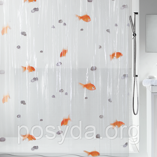 Шторка для ванної прозора вінілова Spirella GOLDFISH (10.00097)
