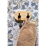 Вішак настінний на 2 гачки чорний бамбук, ТМ AWD Interior AWD02091764, фото 3