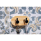 Вішак настінний на 2 гачки чорний бамбук, ТМ AWD Interior AWD02091764, фото 4