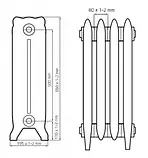 Чавунний радіатор Nostalgia 500/180- 8 секцій, фото 6