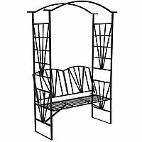 Пергола металева арка TecTake з лавкою 210см