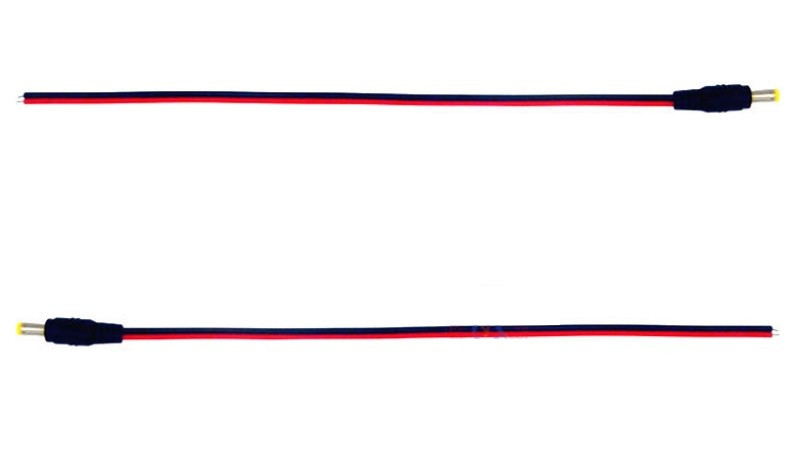 Штекер DC 5,5-2,1 мм шнур живлення 28 см, фото 1