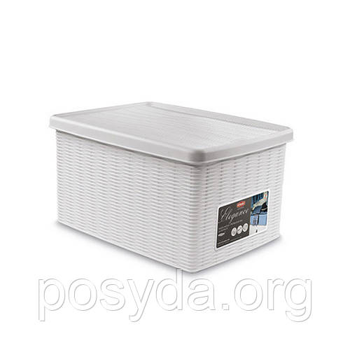 Ємкість для зберігання з кришкою Stefanplast ELEGANCE M біла (30010)
