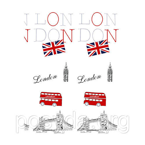 Шторка для ванної TXT LONDON multi (кільця в комплекті) (06870)