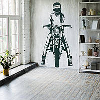 Трафарет для покраски, Девушка на мотоцикле, одноразовый из самоклеящейся пленки 230 х 115 см