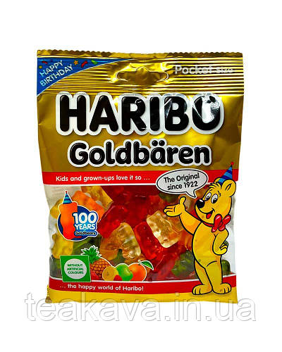 Купить Желейные конфеты Haribo Goldbaren Золотые мишки, 100 г, цена 42 ...