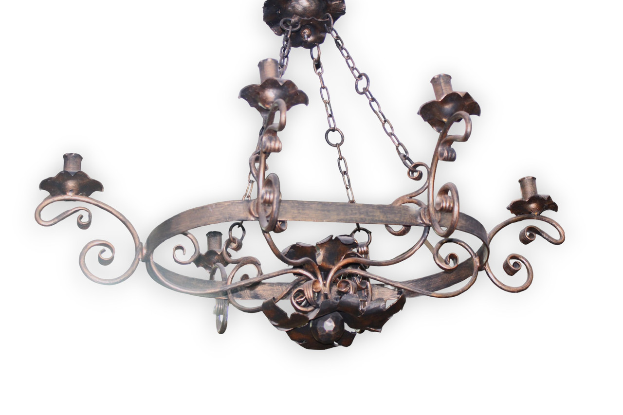 Овальна кована люстра на 6 ламп, фото 1