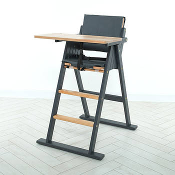 Дерев'яний стілець трансформер для годування Step up графiт 01-01 Чорний