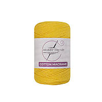 Хлопковый шнур плетеный Hobby Trend. Желтый. 240-260 г, 240-260 м, 2 мм
