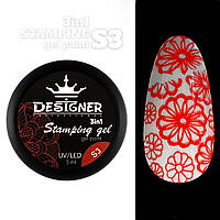 Гель-краска 3в1 для стэмпинга, аэропуффинга и росписи 5 мл. Designer Stamping Gel Paint Красный S03