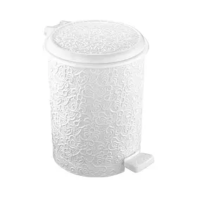 Педальне відро 17 л Elif Plastik ажурне Біле для утилізації сміття для домашнього використання