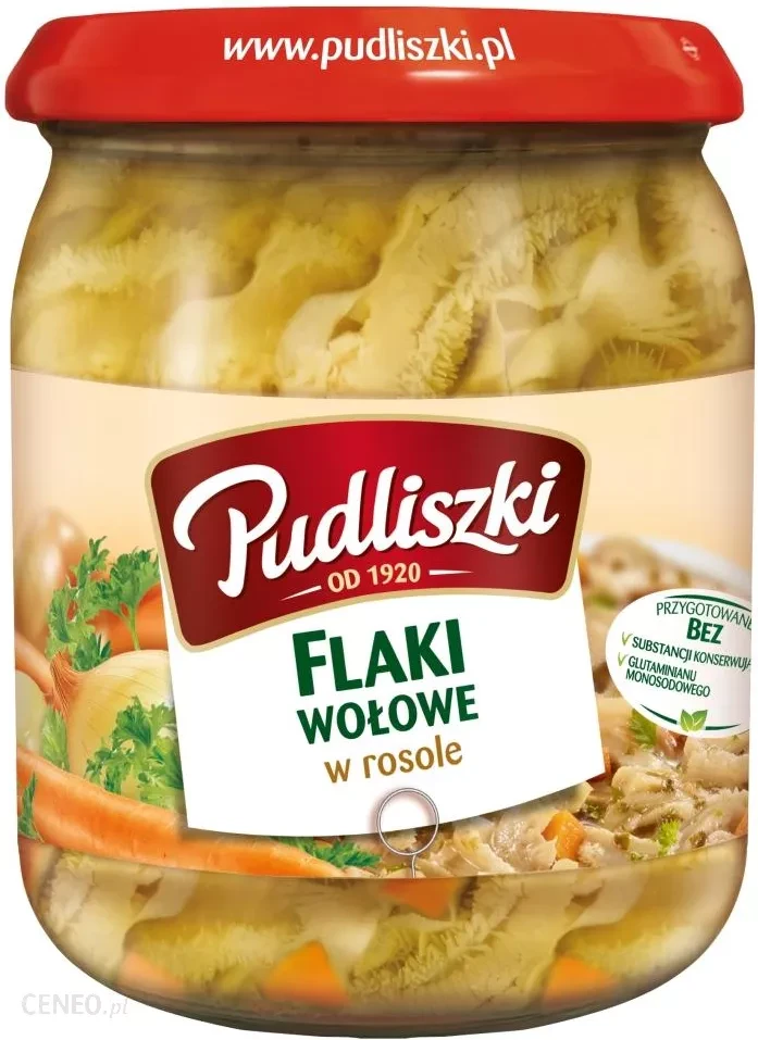 Рубці Flaki Wolowe w rosole Pudliszki 500гр
