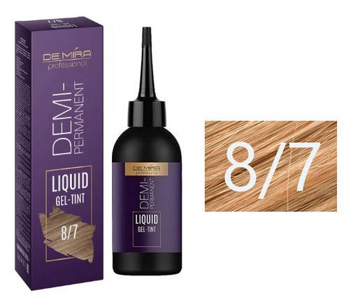 8/7 Деміперманентний рідкий гель-тінт "DeMira Professional" Colored liquid pigment, 120 мл, фото 1