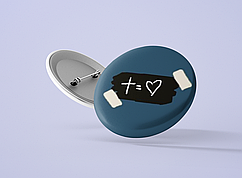 Значок металевий Хрест і серце №23