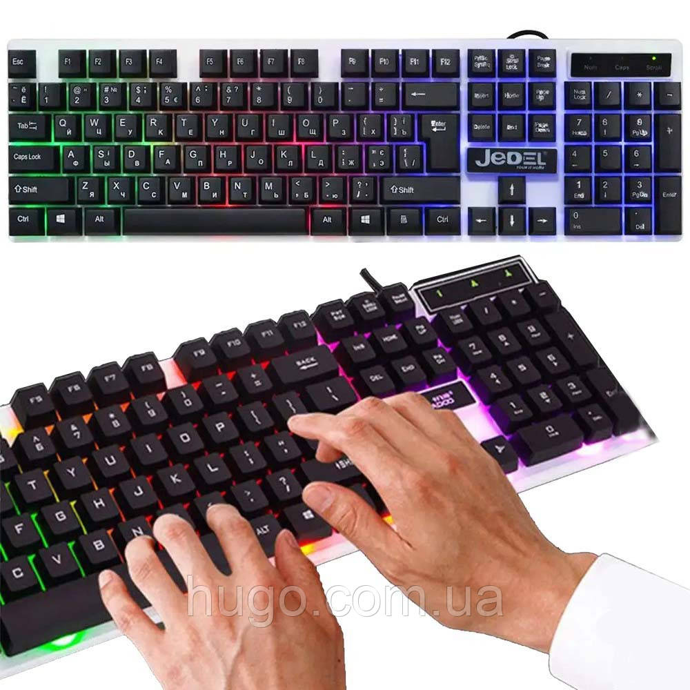 Ігрова клавіатура USB з LED підсвічуванням JEDEL K500 / Дротова ...