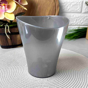 Горщик для орхідей Матова Сіра 1л Перлина Алєана, фото 1