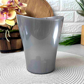 Горщик для орхідей Матова Сіра 1л Перлина Алєана, фото 2