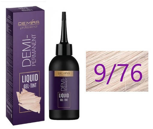 Деміперманентний рідкий гель-тінт для волосся Demira Demi-Permanent Liquid Gel-Tint 9/76 120 мл, фото 1