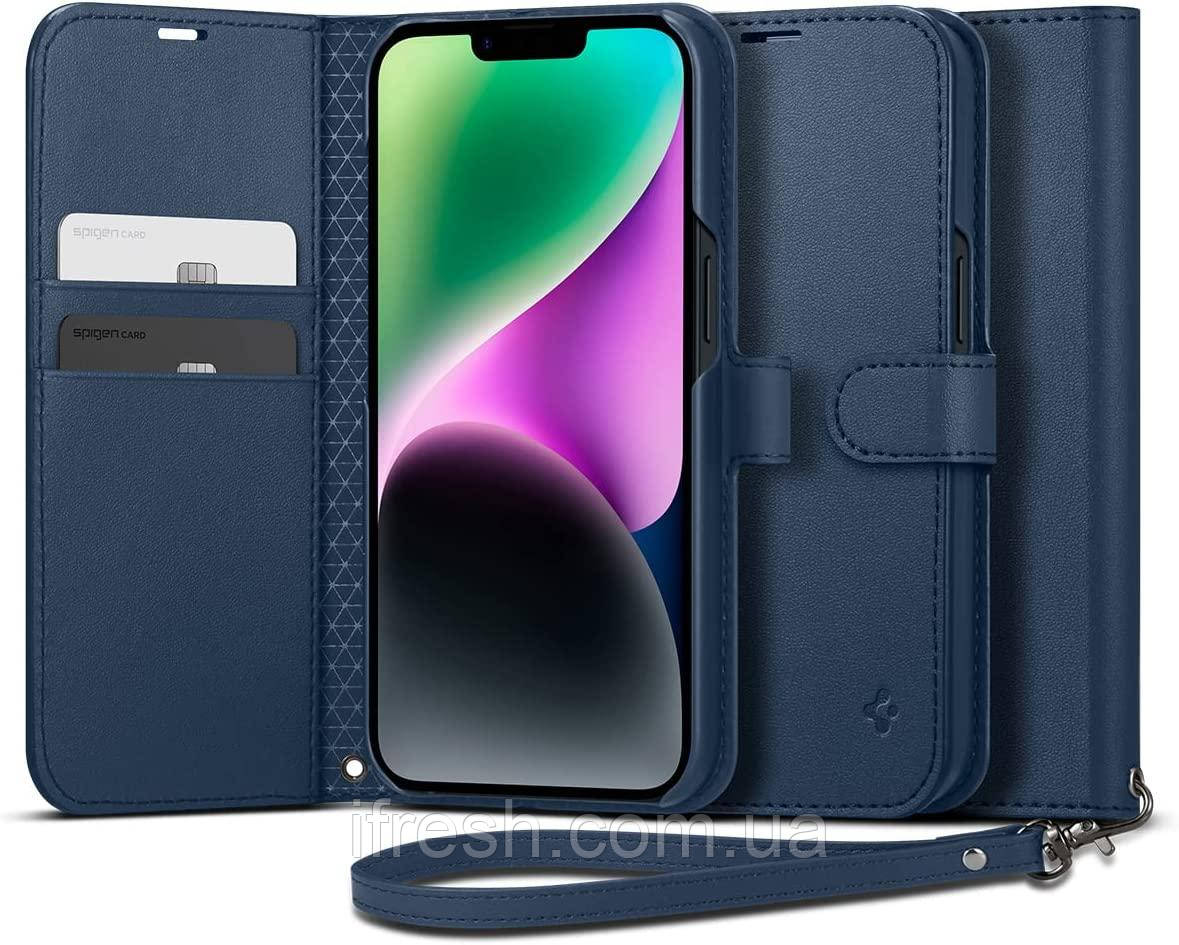 Книга-Чохол Spigen для iPhone 14 Wallet S, Classic Blue (ACS05420), фото 1