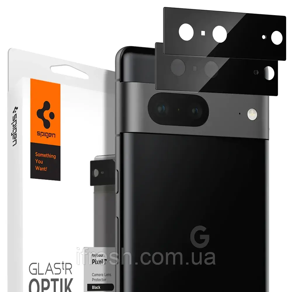 Захисне скло Spigen для камери Google Pixel 7 - Optik Camera Lens (2шт), Black (AGL05471)