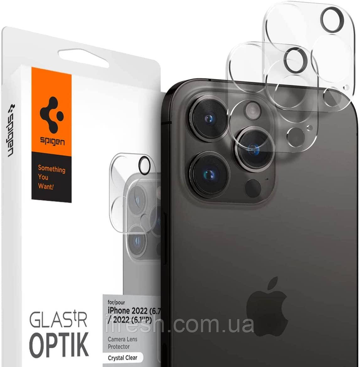 Захисне скло Spigen для камеры iPhone 15 Pro / 15 Pro Max - Optik Camera Lens (2шт), Clear (AGL05228)