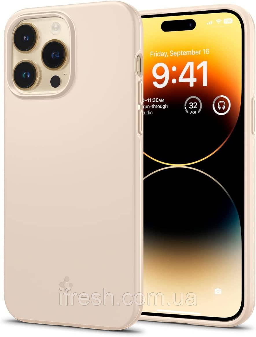 Чохол Spigen для iPhone 14 Pro - Thin Fit, Sand Beige (ACS04785), фото 1