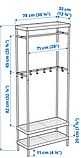MACKAPÄR Вішалка для одягу/полиці для взуття, білі,78х32х200 см, 505.309.88, фото 6