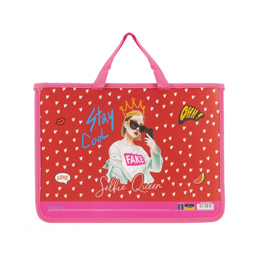 Папка-портфель, А4, пластиково-тканинна, з ручками, "Princess", COOLFORSCHOOL, фото 1