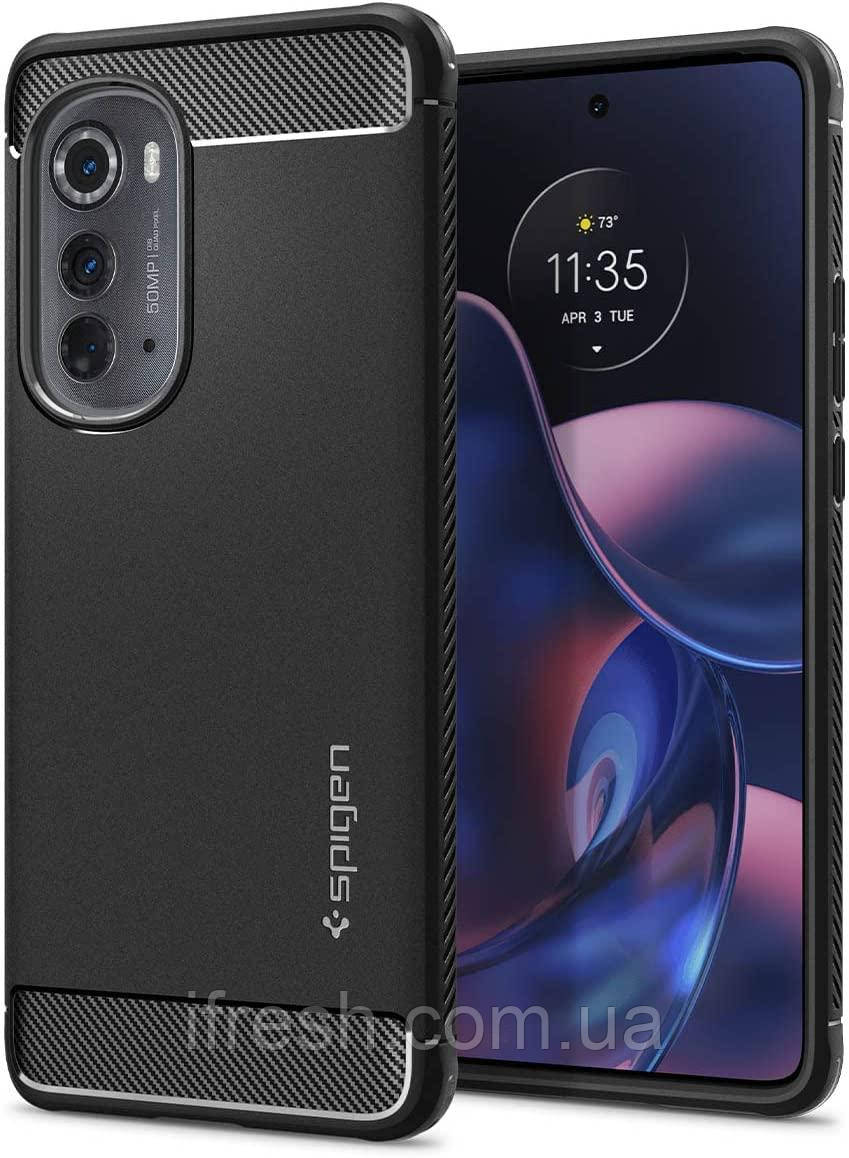 Чохол Spigen для Motorola Edge (2022) - Rugged Armor, Matte Black (ACS05544)
