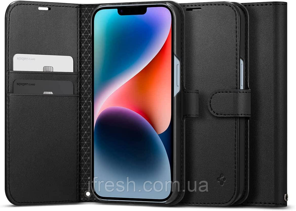Книга - Чохол Spigen для iPhone 14 Wallet S, Classic Black (ACS05421), фото 1