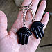 Брелок-оберіг Хамса з Чорного обсидіану, Натуральний чорний камінь для ключів та сумок, рука Фатіми в подарунок, фото 3