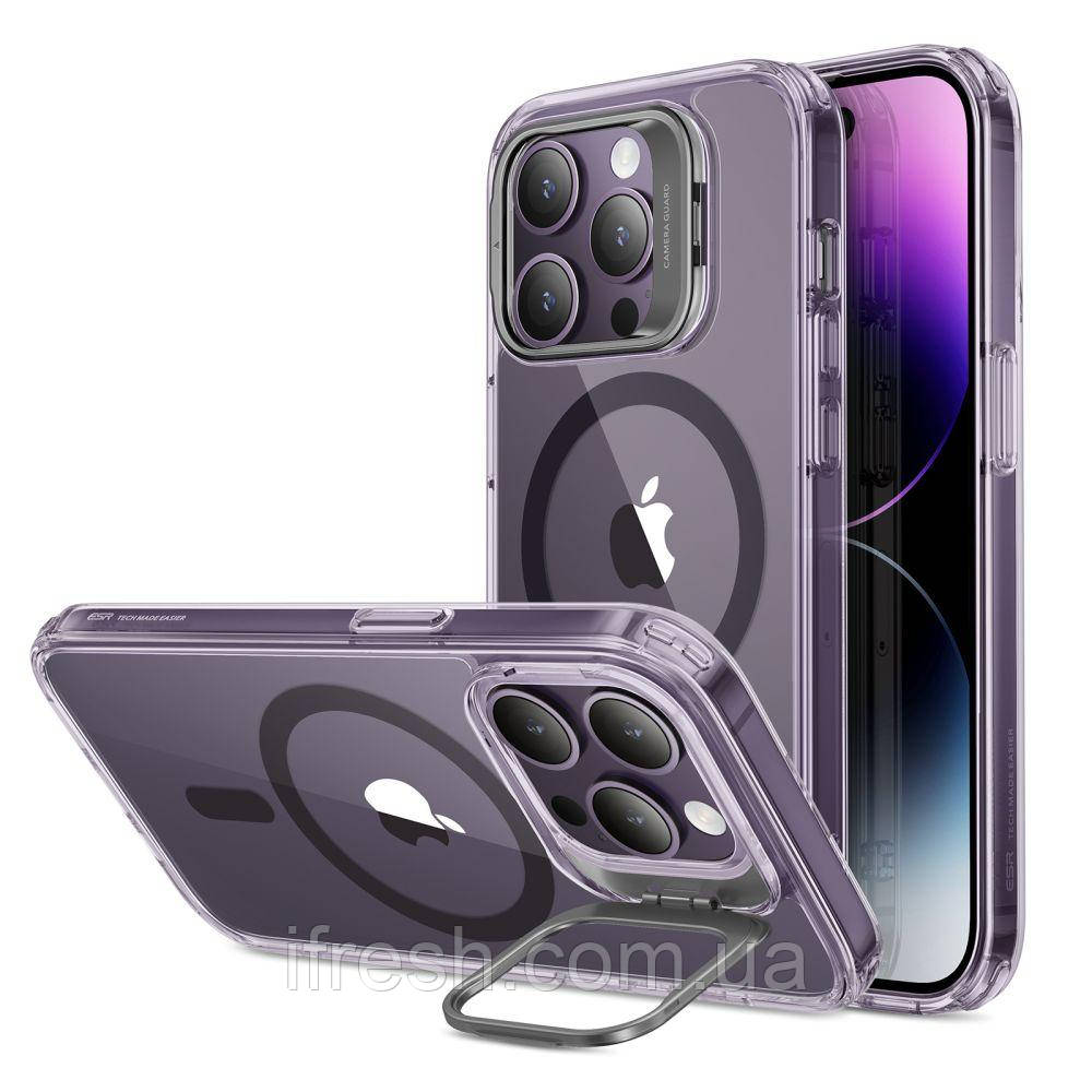 Чохол ESR для iPhone 14 Pro Max, Classic Kickstand Halolock (MagSafe) Cleare/Purple